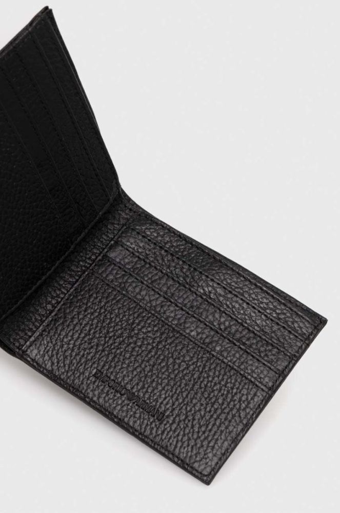 Шкіряний гаманець Emporio Armani чоловічий колір чорний (3372250) фото 3