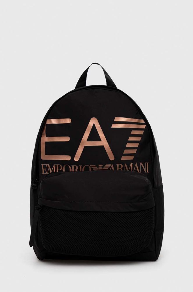Рюкзак EA7 Emporio Armani колір чорний великий з принтом