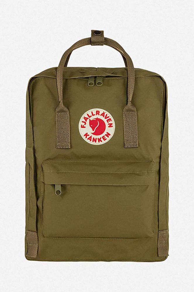 Рюкзак Fjallraven Kanken колір зелений великий з аплікацією F23510.631-631