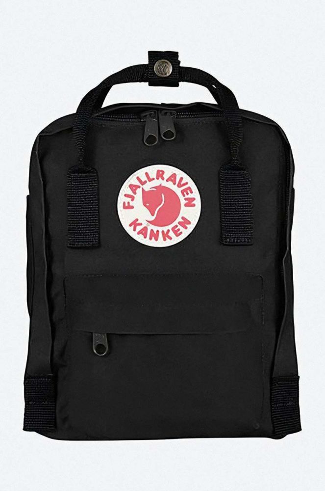 Рюкзак Fjallraven Kanken Mini колір чорний малий з аплікацією F23561.550-550