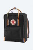 Рюкзак Fjallraven Kanken Rainbow колір чорний великий з аплікацією F23620.550.907-550