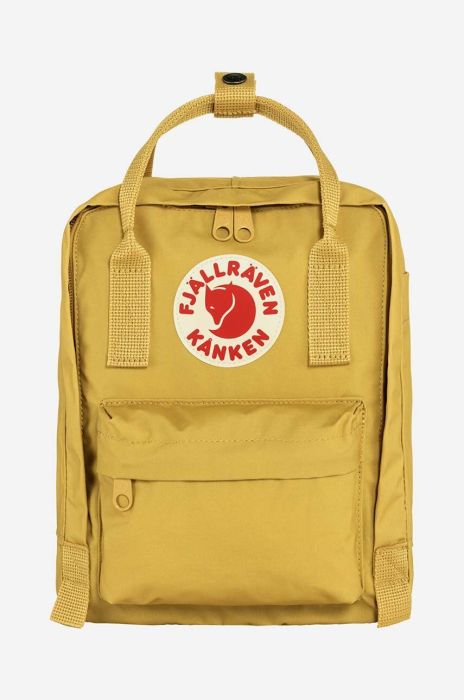 Рюкзак Fjallraven Kanken Mini колір жовтий малий з аплікацією F23561.135-135