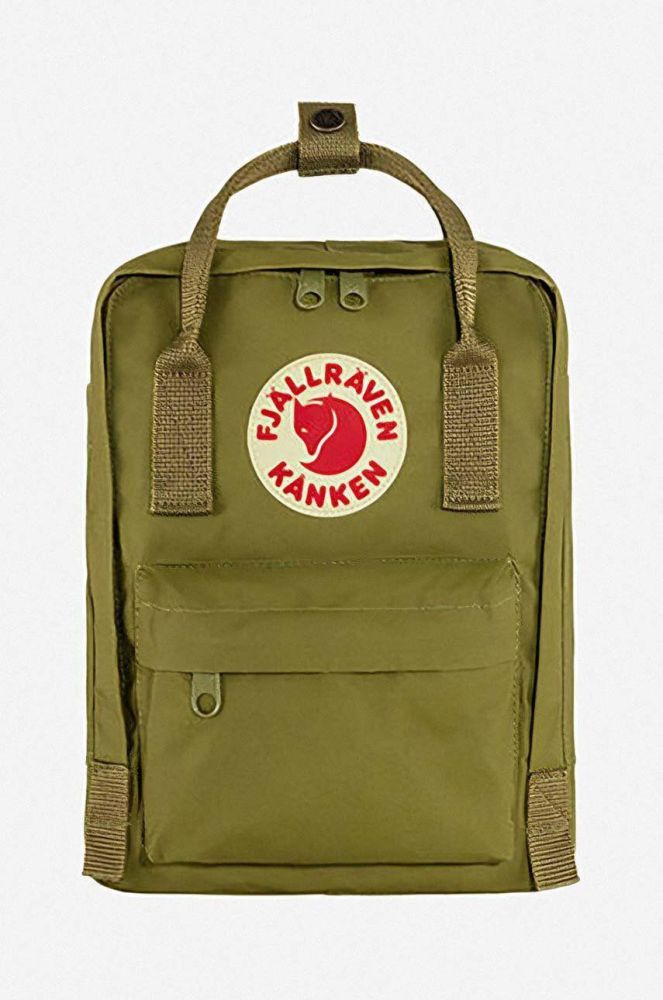 Рюкзак Fjallraven Kanken Mini F23561 631 колір зелений малий з аплікацією F23561.631-631