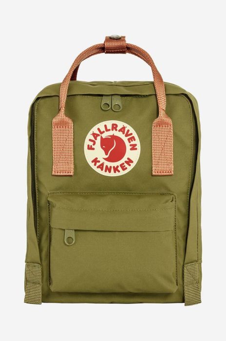Рюкзак Fjallraven Kanken Mini колір зелений малий з аплікацією F23561.631.241-241