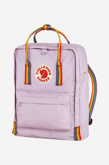 Рюкзак Fjallraven Kanken Rainbow колір фіолетовий малий з аплікацією F23620.457.907-907