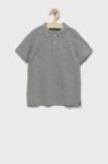 Дитяче бавовняне поло United Colors of Benetton колір сірий однотонний (2626041)