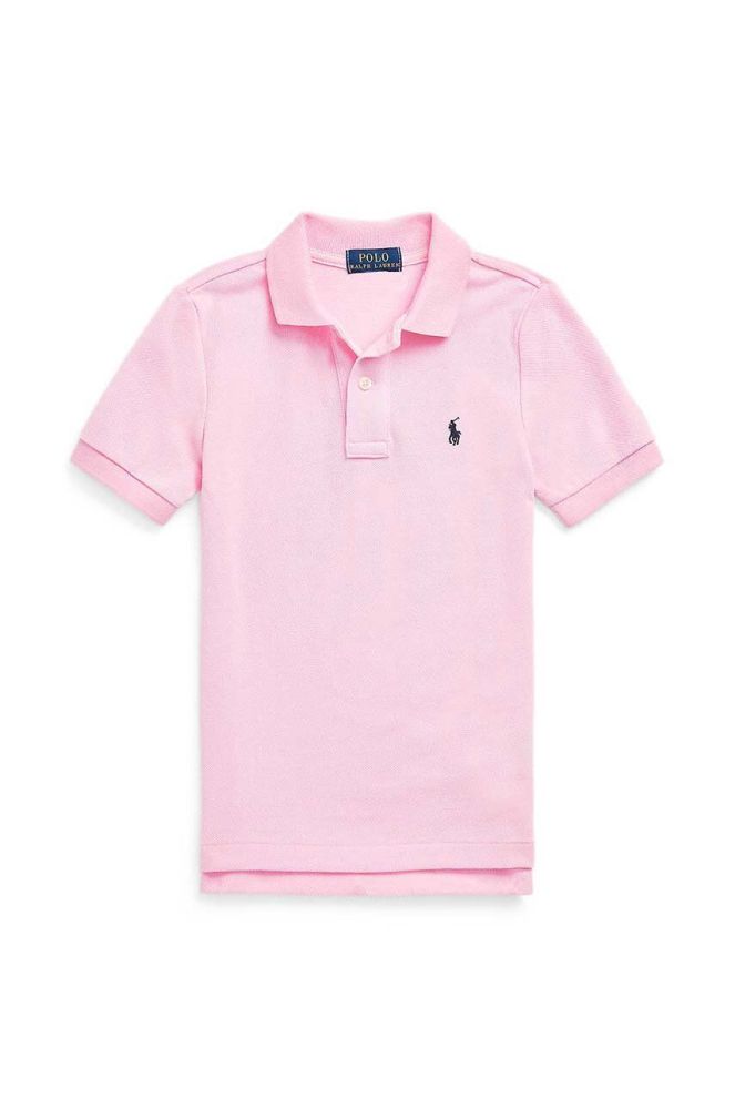 Дитяче бавовняне поло Polo Ralph Lauren колір рожевий однотонний (3093634)
