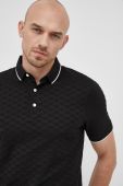 Бавовняне поло Emporio Armani колір чорний однотонний (2026654)