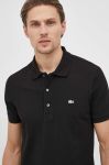 Бавовняне поло Lacoste колір чорний однотонний PH4014.-001