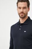 Бавовняний лонгслів Emporio Armani колір синій однотонний Бавовняний лонгслів Emporio Armani колір синій однотонний