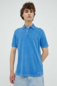 Бавовняне поло Marc O'Polo однотонний колір блакитний (3259704)