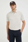 Бавовняне поло Marc O'Polo колір бежевий однотонний (3259662)