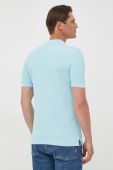 Бавовняне поло United Colors of Benetton однотонний колір блакитний (3302448)
