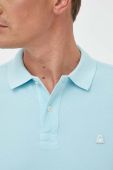 Бавовняне поло United Colors of Benetton однотонний колір блакитний (3302448)