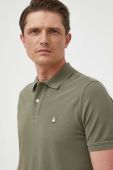 Бавовняне поло United Colors of Benetton колір зелений однотонний (3302456)