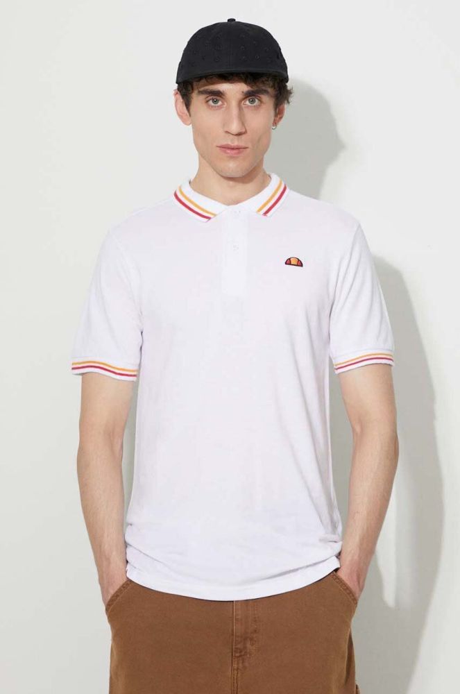 Бавовняне поло Ellesse колір білий однотонний SHR18077-WHITE