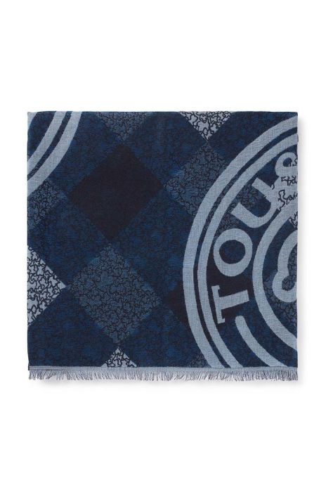 Шарф Tous жіночий візерунок колір блакитний (2863313)