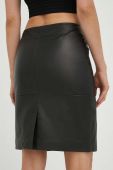 Шкіряна спідниця 2NDDAY колір чорний mini пряма (3341815)