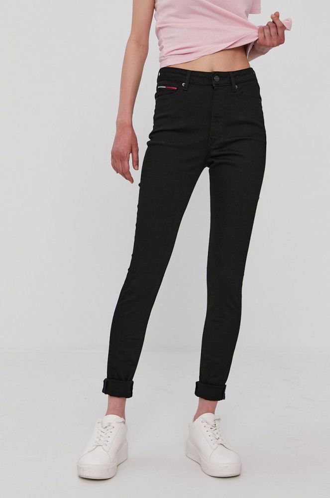 Джинси Tommy Jeans жіночі висока посадка колір чорний (1460863)
