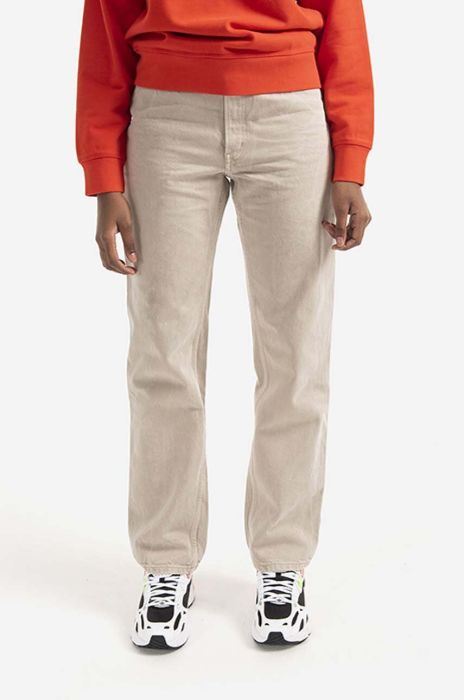 Бавовняні джинси Wood Wood Ilo Rigid Denim висока посадка 12211305.7051-LIGHTSA колір бежевий