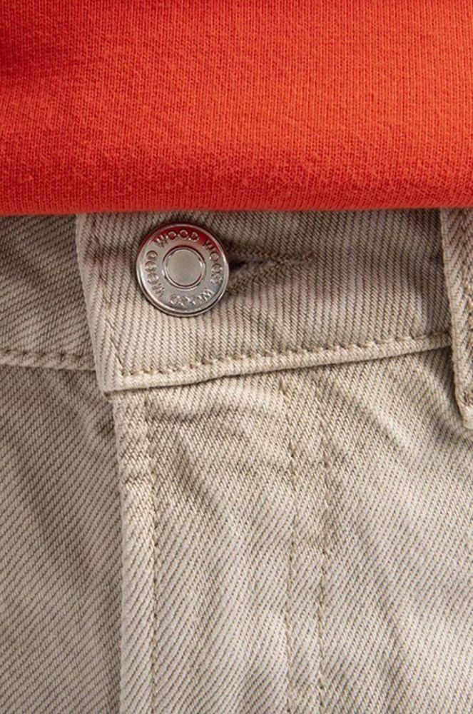 Бавовняні джинси Wood Wood Ilo Rigid Denim висока посадка 12211305.7051-LIGHTSA колір бежевий фото 4