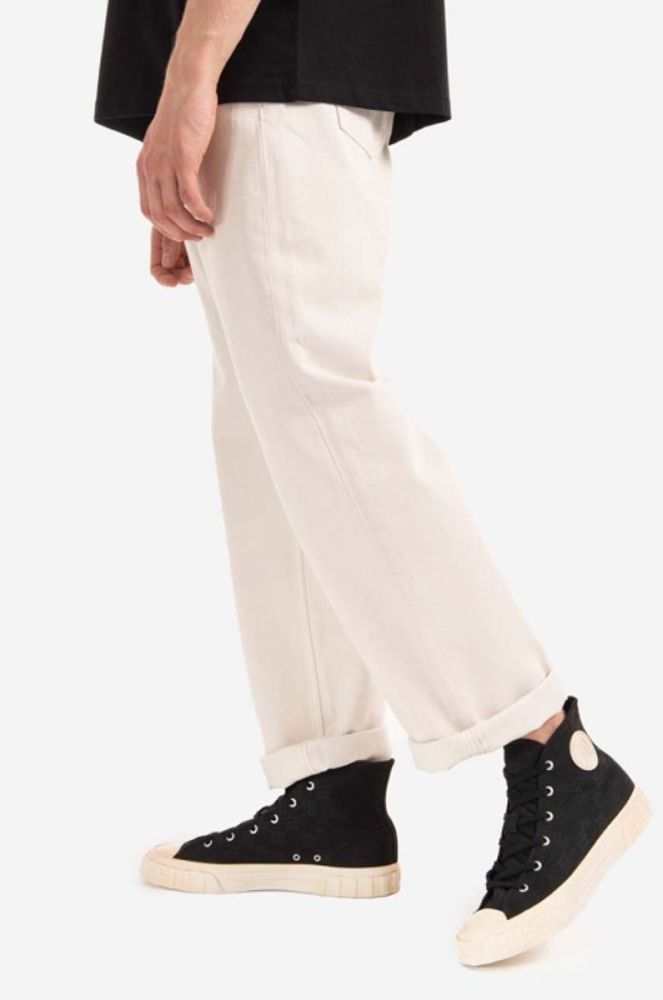 Бавовняні джинси Wood Wood Al Rigid Denim Straight Fit 12225804.7051-OFFWHIT колір бежевий (3580744) фото 4