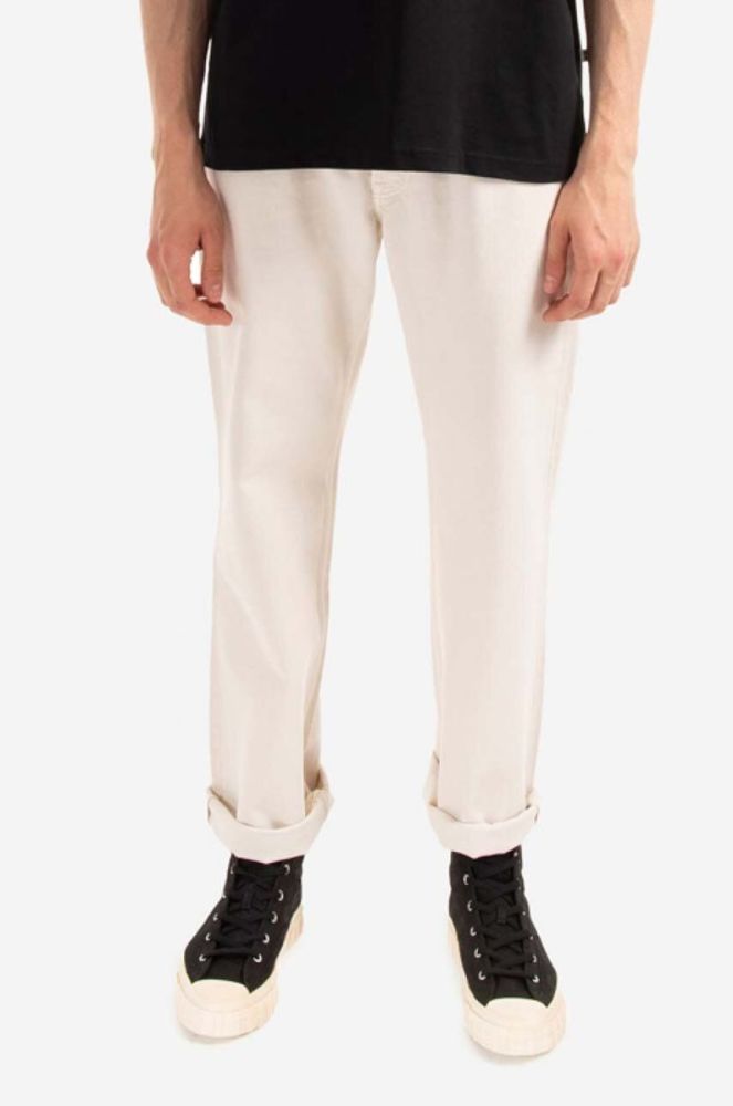 Бавовняні джинси Wood Wood Al Rigid Denim Straight Fit 12225804.7051-OFFWHIT колір бежевий (3580744) фото 5