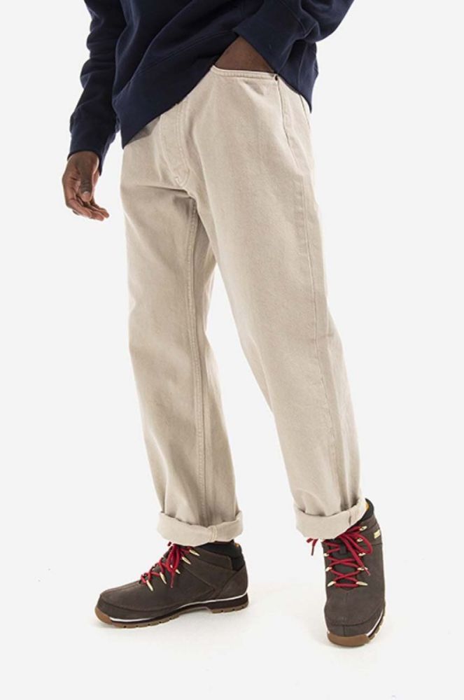 Бавовняні джинси Wood Wood Al Rigid Denim Straight Fit 12215804.7051-LIGHTSA колір бежевий фото 5