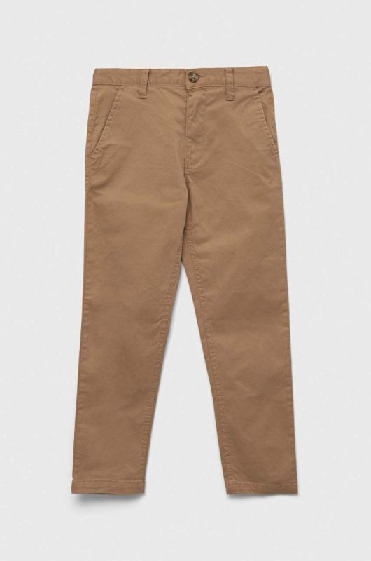 Дитячі штани United Colors of Benetton колір бежевий однотонні (3169307)