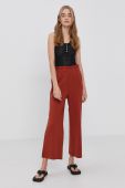 Штани Only жіночі колір бордовий широке висока посадка