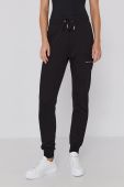 Штани Armani Exchange жіночі колір чорний гладкі