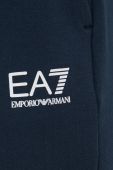 Штани EA7 Emporio Armani жіноче колір синій однотонні