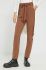 Штани JDY жіночі колір коричневий пряме висока посадка