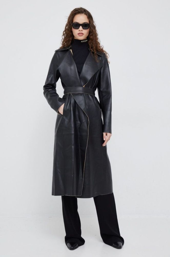 Штани Emporio Armani жіночі колір чорний пряме висока посадка (2559794) фото 2