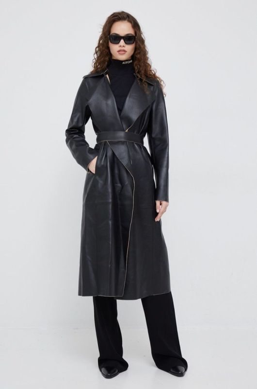 Штани Emporio Armani жіночі колір чорний пряме висока посадка (2559794) фото 2