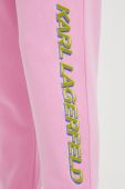 Бавовняні спортивні штани Karl Lagerfeld жіночі колір рожевий