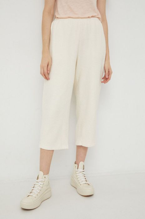 Бавовняні спортивні штани American Vintage жіночі колір бежевий однотонні