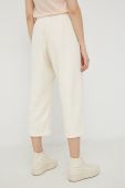 Бавовняні спортивні штани American Vintage жіночі колір бежевий однотонні