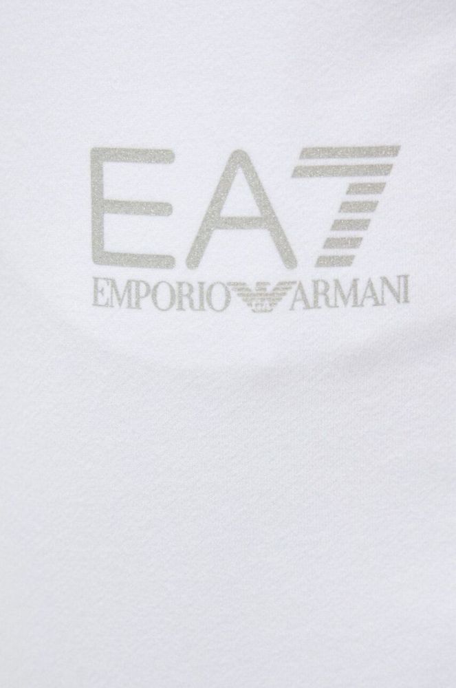 Спортивні штани EA7 Emporio Armani колір білий з принтом фото 4