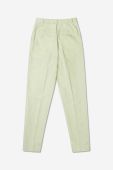 Штани з домішкою льону Wood Wood Courtney Mini Stripe Trousers колір зелений прямі висока посадка 12211600.5291-PASTELG