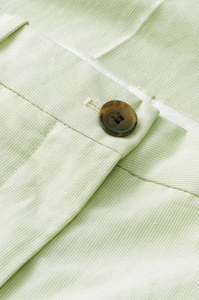 Штани з домішкою льону Wood Wood Courtney Mini Stripe Trousers колір зелений прямі висока посадка 12211600.5291-PASTELG фото 5