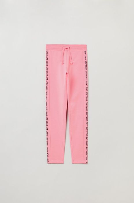 Дитячі спортивні штани OVS колір рожевий з аплікацією