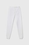 Дитячі бавовняні штани United Colors of Benetton колір білий однотонні