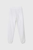Дитячі бавовняні штани United Colors of Benetton колір білий однотонні