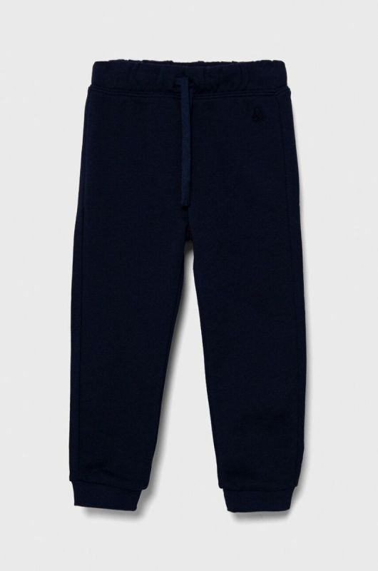 Дитячі бавовняні штани United Colors of Benetton колір синій однотонні (3387588)
