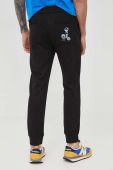 Бавовняні спортивні штани Armani Exchange чоловічі колір чорний з принтом