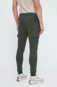 Бавовняні спортивні штани EA7 Emporio Armani колір зелений однотонні (3334823)