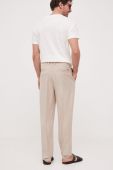 Льняні штани Armani Exchange колір бежевий пряме