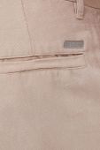 Льняні штани Armani Exchange колір бежевий пряме