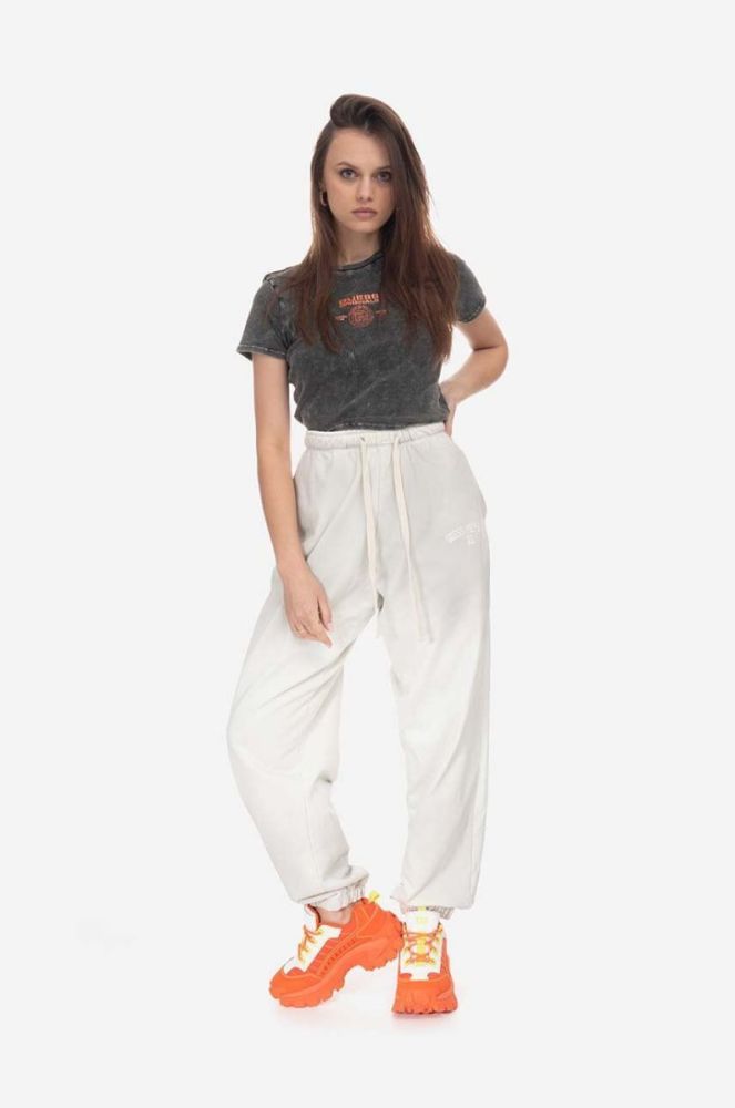 Спортивні штани Guess колір білий однотонні Spodnie GUESS USA Gusa Washed Terry Sweatpant M2BQ10KBB40 G1CG фото 3